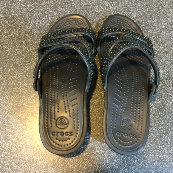 CROCS Black Studded Sandals - Picture 13 of 15